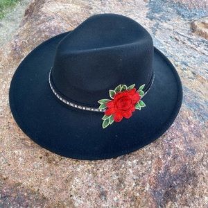 Black Wool Fedora Hat